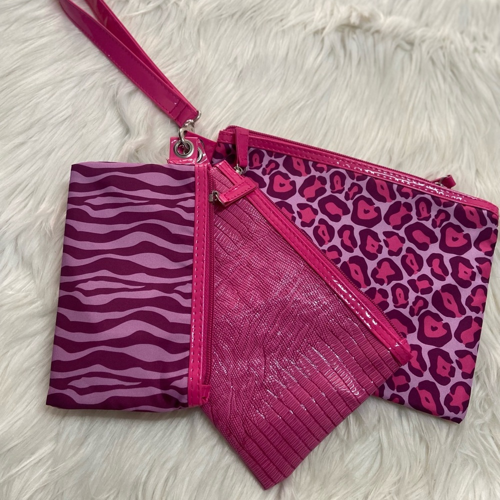 Stylish Pink Patterned Women's cosmetic bag Set